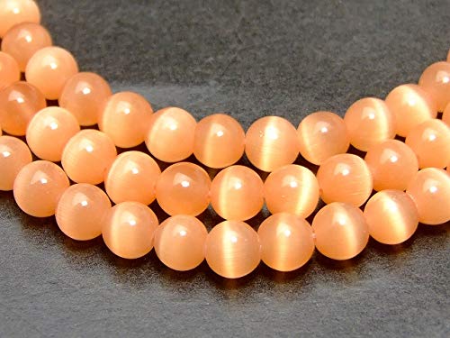 Amazon | g3-1980C 6mm A オレンジキャッツアイ 猫目石 1連36cm